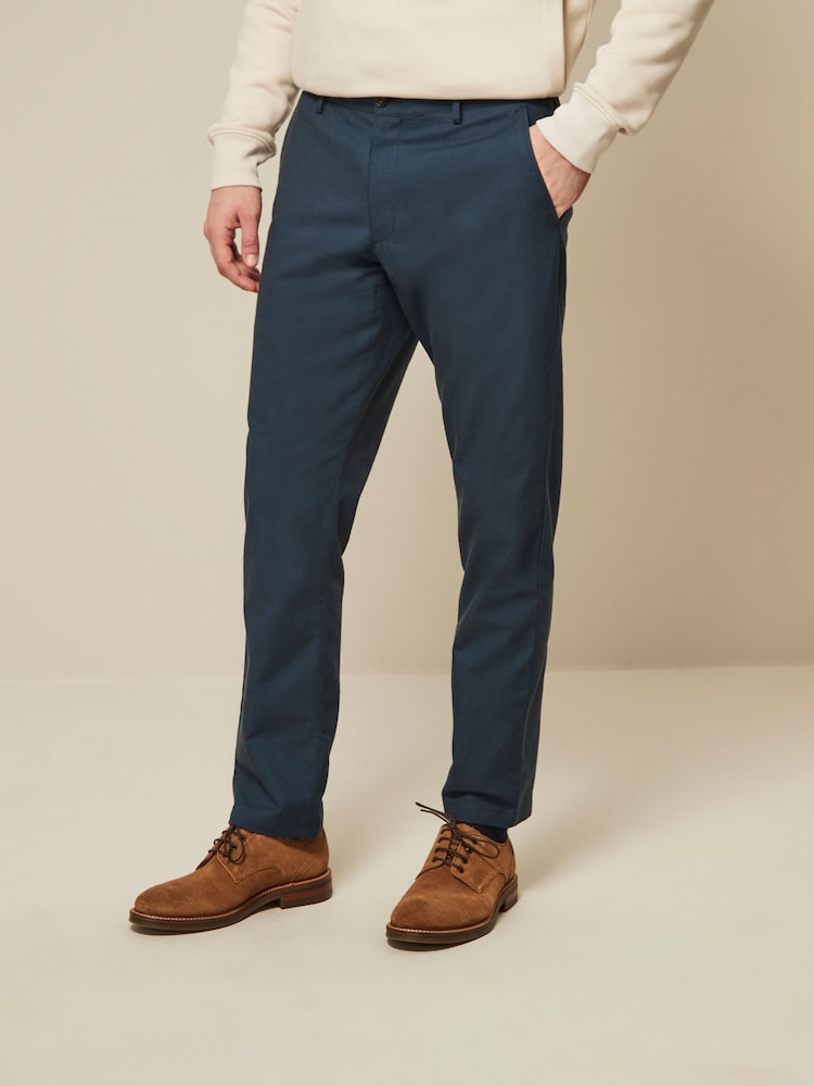 Blue 5 Pocket Smart Textured Chino Trousers - Image 1 of 8