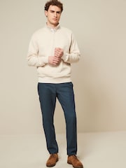 Blue 5 Pocket Smart Textured Chino Trousers - Image 2 of 8