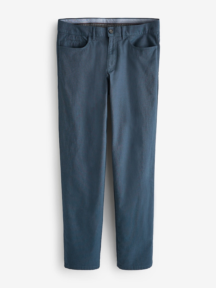 Blue 5 Pocket Smart Textured Chino Trousers - Image 5 of 8