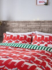 Scion Red Marty Moose 100% Cotton Duvet Cover and Pillowcase Set - Image 2 of 5