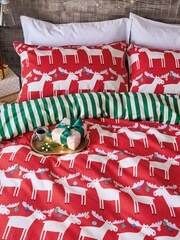 Scion Red Marty Moose 100% Cotton Duvet Cover and Pillowcase Set - Image 5 of 5