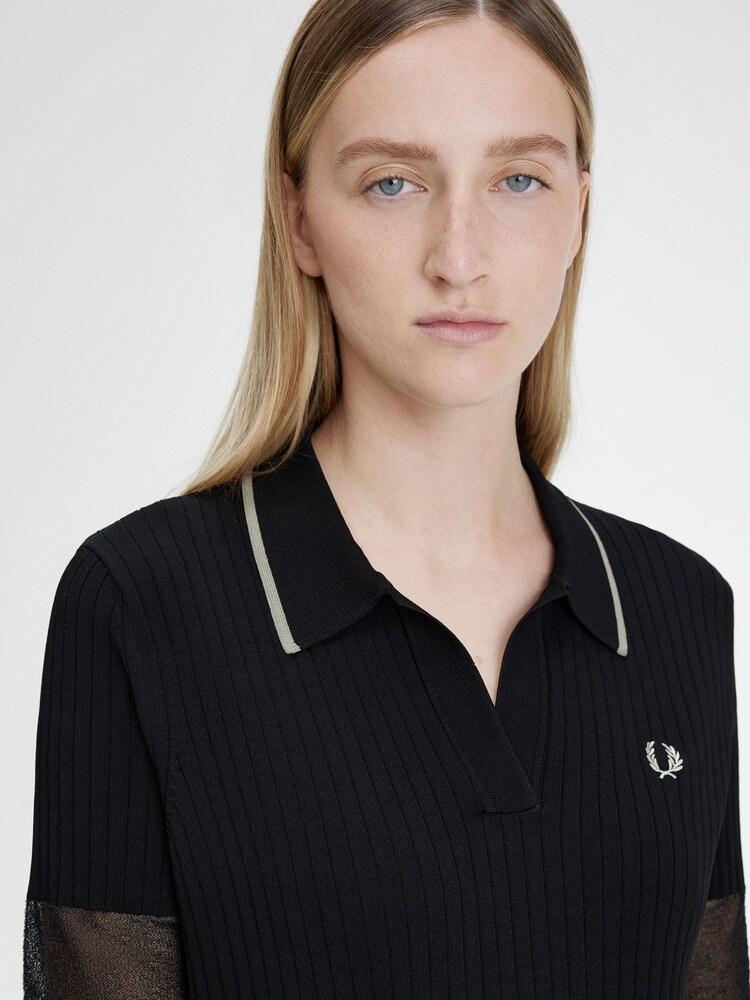 Buy Fred Perry Sheere Trim Knitted Shirt Black Dress from Next 