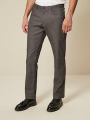 Charcoal Grey 5 Pocket Smart Textured Chino Trousers - Image 1 of 8