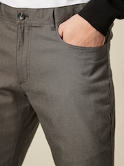 Charcoal Grey 5 Pocket Smart Textured Chino Trousers - Image 3 of 8