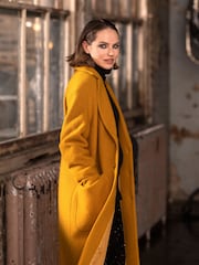 Celtic & Co. Gold Boucle Wool Knee Length Coat - Image 1 of 6