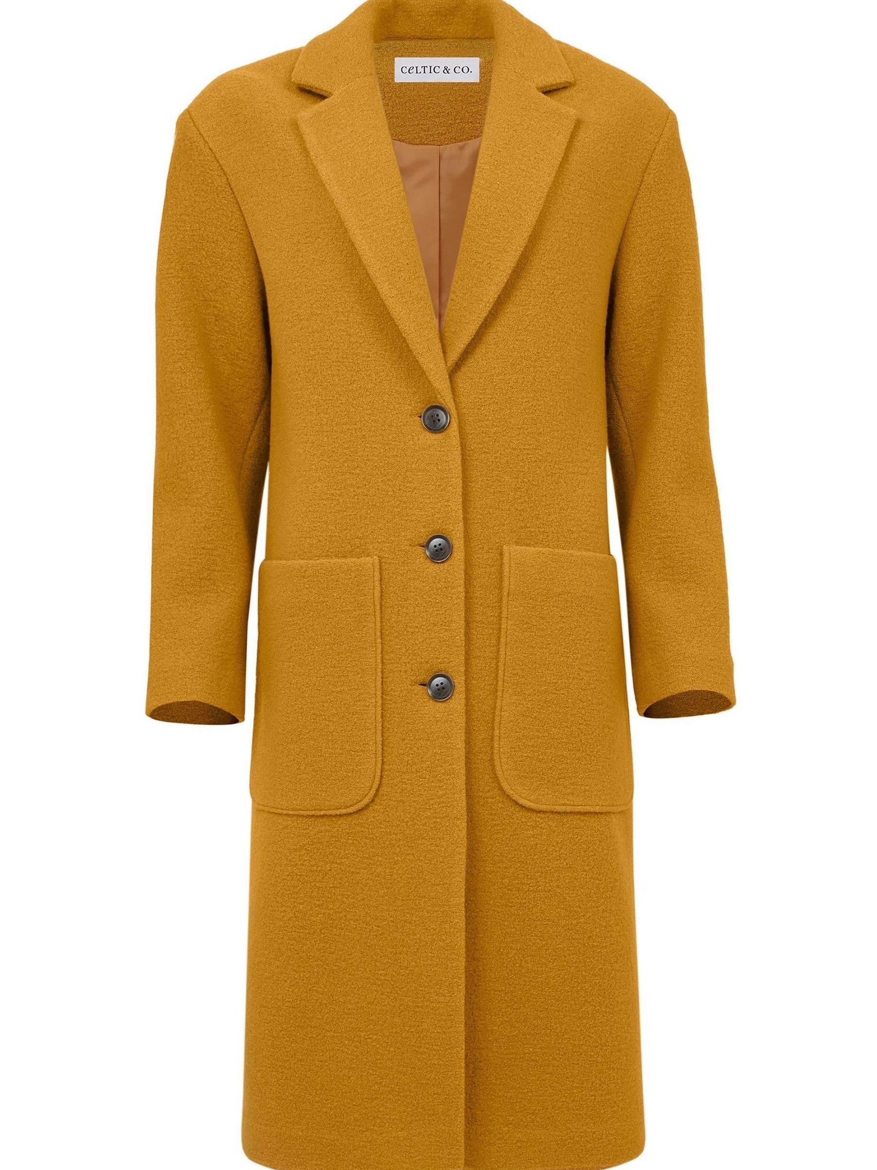 【oro】boucle half wool coat Boucle Wool Knee Length Coat