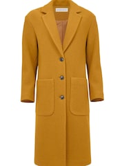 Celtic & Co. Gold Boucle Wool Knee Length Coat - Image 5 of 6