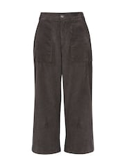 Celtic & Co. Organic Cotton Corduroy Wide Leg Crop Brown Trousers - Image 2 of 4