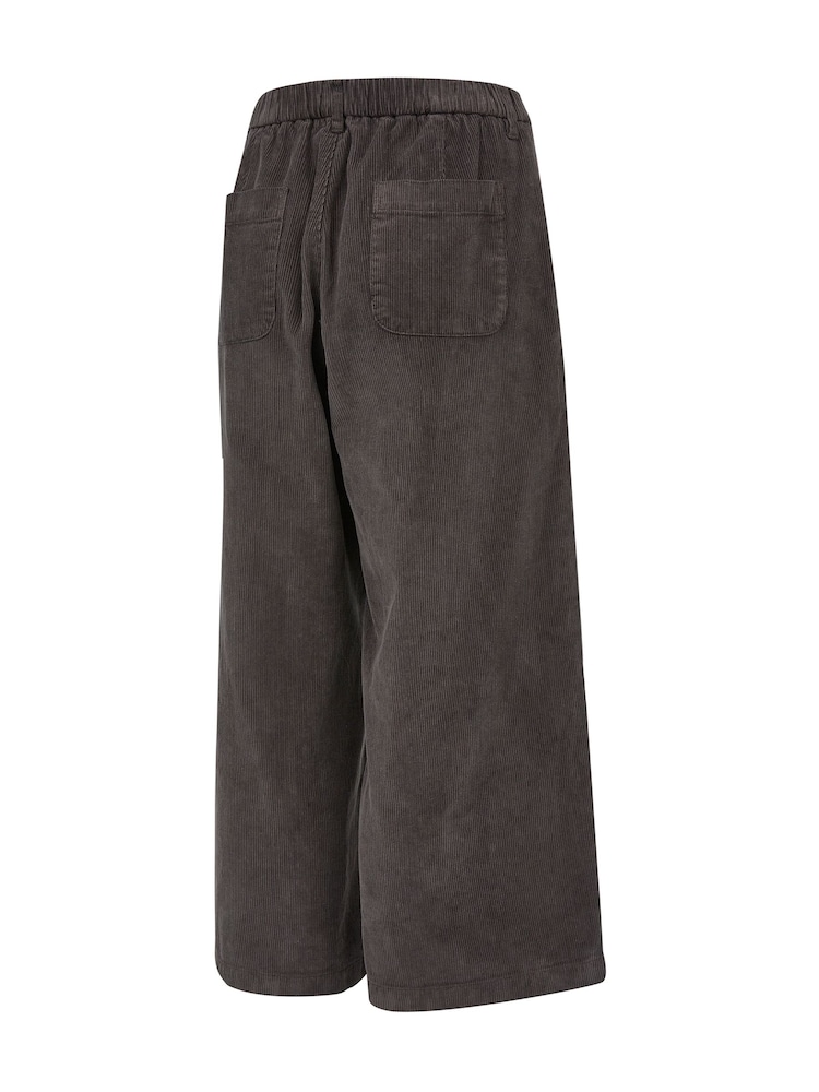 Celtic & Co. Organic Cotton Corduroy Wide Leg Crop Brown Trousers - Image 4 of 4