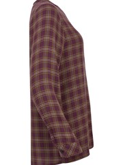 Celtic & Co. Purple Wool Blend Nehru Check Shirt - Image 4 of 6