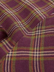 Celtic & Co. Purple Wool Blend Nehru Check Shirt - Image 5 of 6