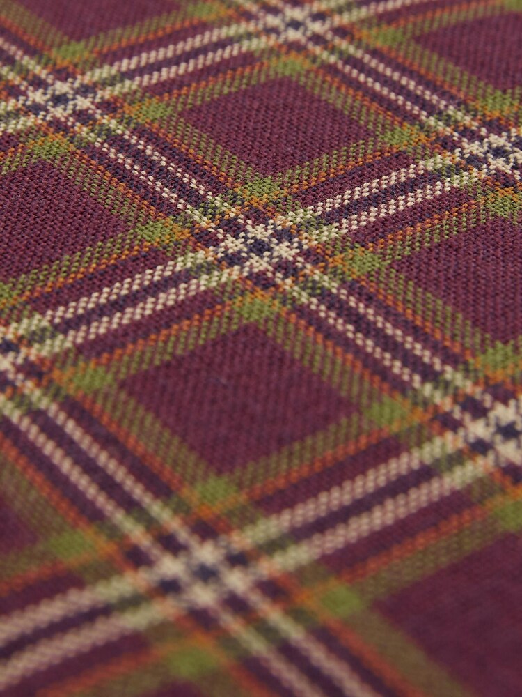 Celtic & Co. Purple Wool Blend Nehru Check Shirt - Image 6 of 6 Celtic & Co. Purple Wool Blend Nehru Check Shirt - Image 6 of 6