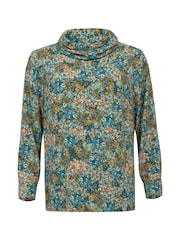 Celtic & Co. Blue Printed Cowl Neck Top - Image 3 of 6