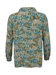 Celtic & Co. Blue Printed Cowl Neck Top - Image 4 of 6