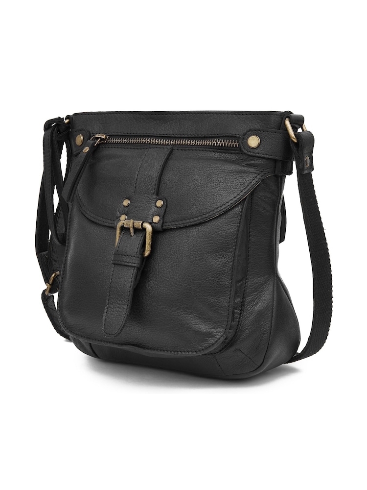 Celtic & Co. Leather Cross-body Black Bag - Image 3 of 3