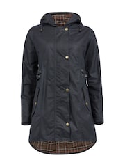 Celtic & Co. Blue 100% Cotton Wax Riding Coat - Image 3 of 9