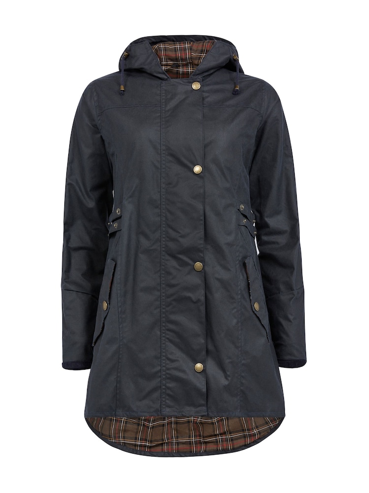 Celtic & Co. Blue 100% Cotton Wax Riding Coat - Image 3 of 9