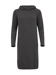 Celtic & Co. Grey Collared Slouch Knee Length Dress - Image 3 of 4