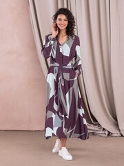 Celtic & Co. Purple Long Sleeve Tie Front Midi Dress - Image 2 of 5