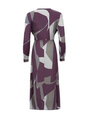 Celtic & Co. Purple Long Sleeve Tie Front Midi Dress - Image 4 of 5