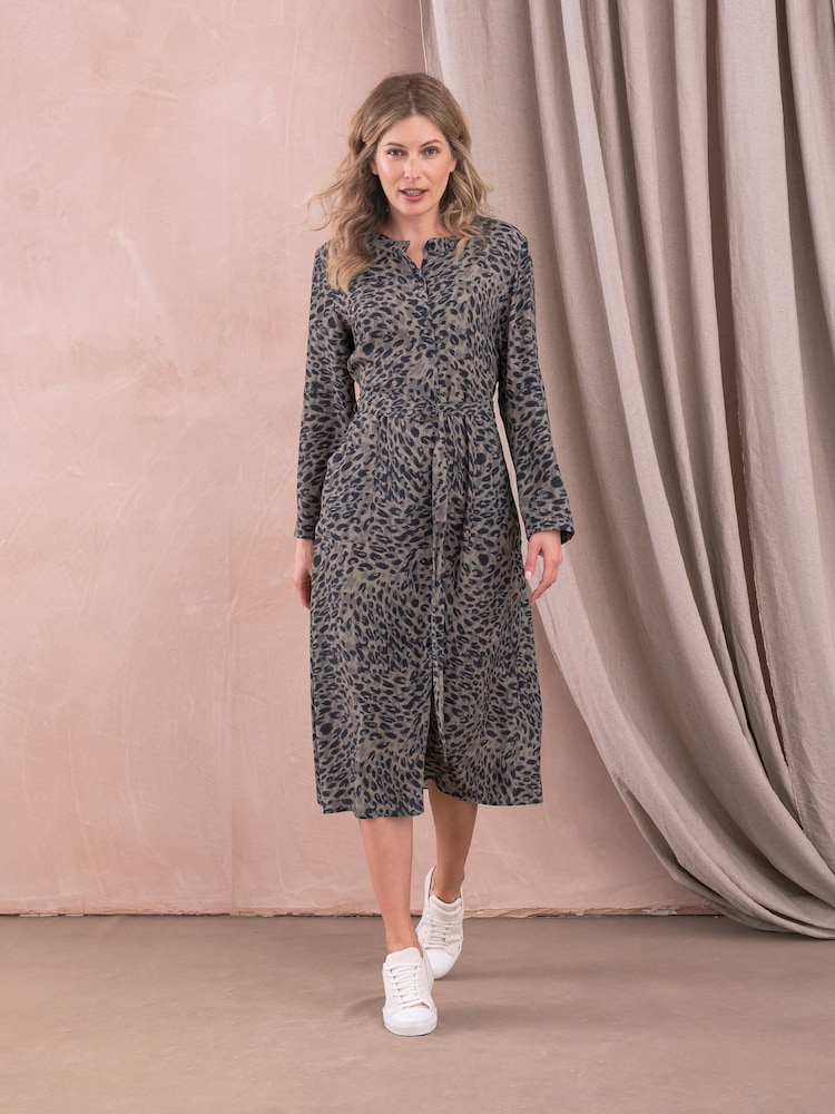 Celtic & Co. D-Ring Belted Midi Brown Dress - Image 1 of 5