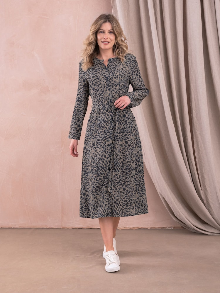 Celtic & Co. D-Ring Belted Midi Brown Dress - Image 2 of 5
