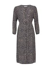 Celtic & Co. D-Ring Belted Midi Brown Dress - Image 3 of 5