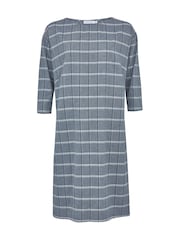 Celtic & Co. Blue Organic Cotton Check Shift Dress - Image 3 of 4