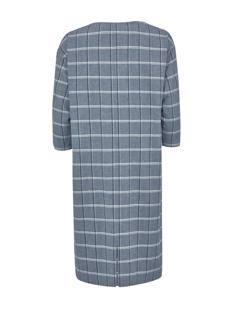 Celtic & Co. Blue Organic Cotton Check Shift Dress - Image 4 of 4
