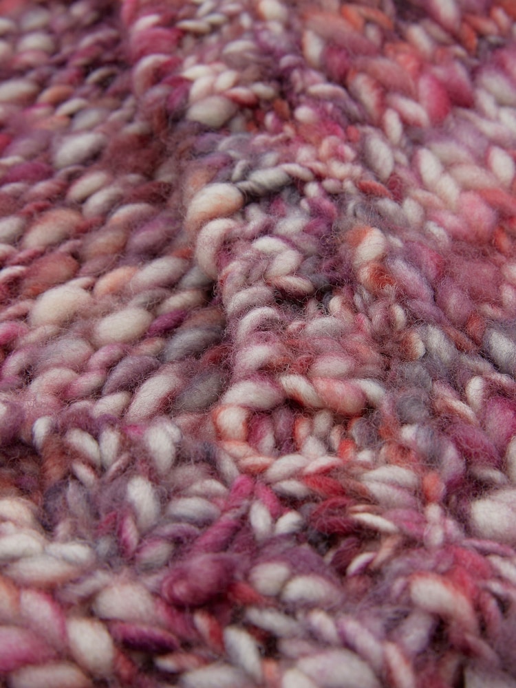 Celtic & Co. Pink Chunky Wool V-Neck Jumper - Image 10 of 10
