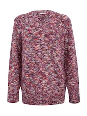 Celtic & Co. Pink Chunky Wool V-Neck Jumper - Image 4 of 10