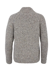 Celtic & Co. Grey Donegal Funnel Neck Cardigan - Image 2 of 3