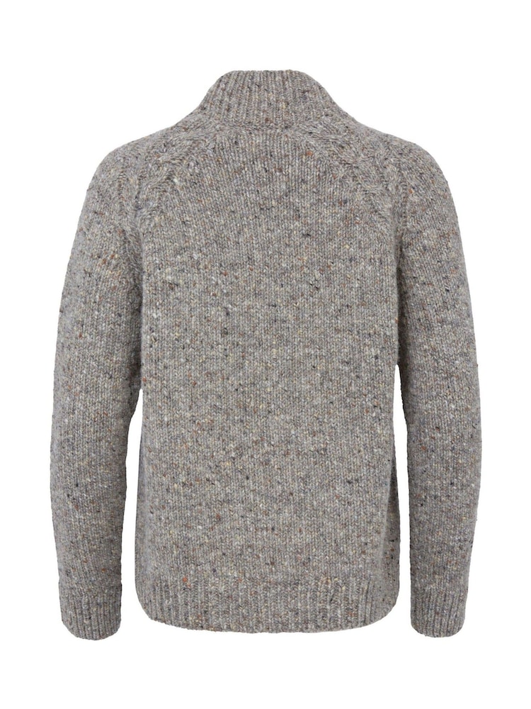 Celtic & Co. Grey Donegal Funnel Neck Cardigan - Image 2 of 3