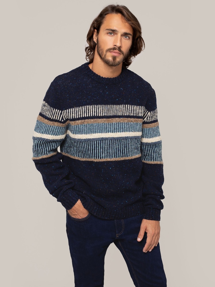 Celtic & Co. Mens Blue Statement Donegal Jumper - Image 1 of 8 Celtic & Co. Mens Blue Statement Donegal Jumper - Image 1 of 8