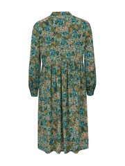 Celtic & Co. Blue Printed Button Front Knee Length Dress - Image 3 of 4