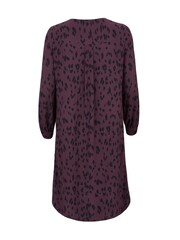 Celtic & Co. Purple Printed Pleat Front Knee Length Dress - Image 6 of 10
