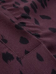 Celtic & Co. Purple Printed Pleat Front Knee Length Dress - Image 9 of 10