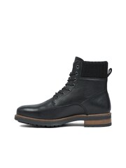 Celtic & Co. Mens Knitted Cuff Lace Up Black Boots - Image 2 of 6