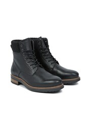 Celtic & Co. Mens Knitted Cuff Lace Up Black Boots - Image 3 of 6