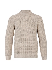 Кремовый - Cream мужской джемпер с круглым вырезом Celtic & Co. - Image 3 of 5