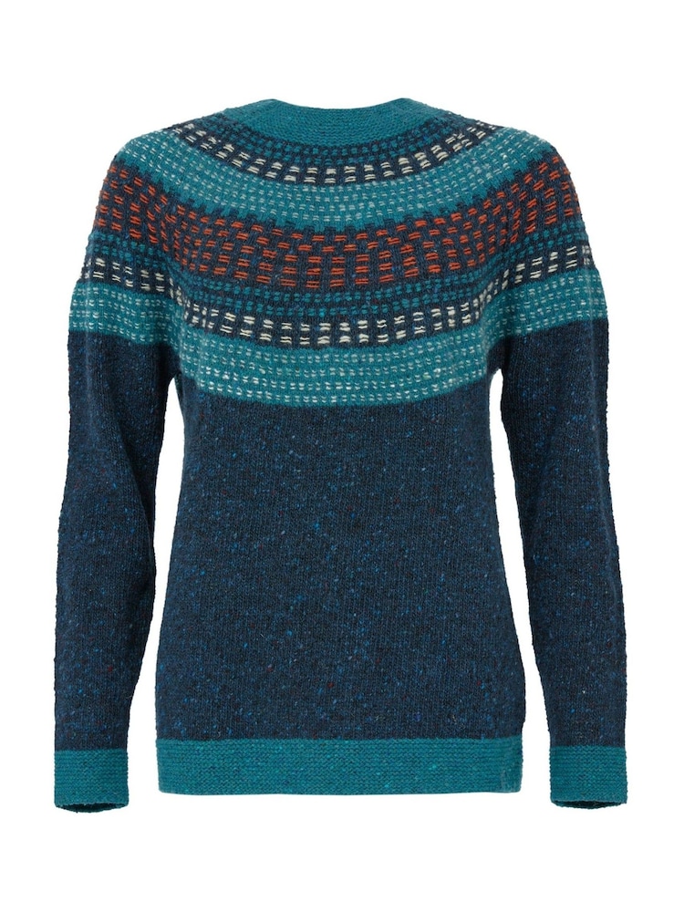 Celtic & Co. Float Print Stitch Yoke Donegal Jumper - Image 3 of 8