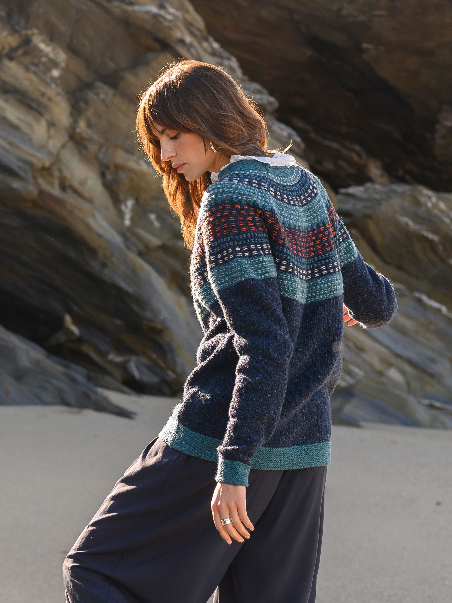 Buy Celtic & Co. Float Print Stitch Yoke Donegal Jumper from Next Ireland