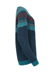 Celtic & Co. Float Print Stitch Yoke Donegal Jumper - Image 5 of 8