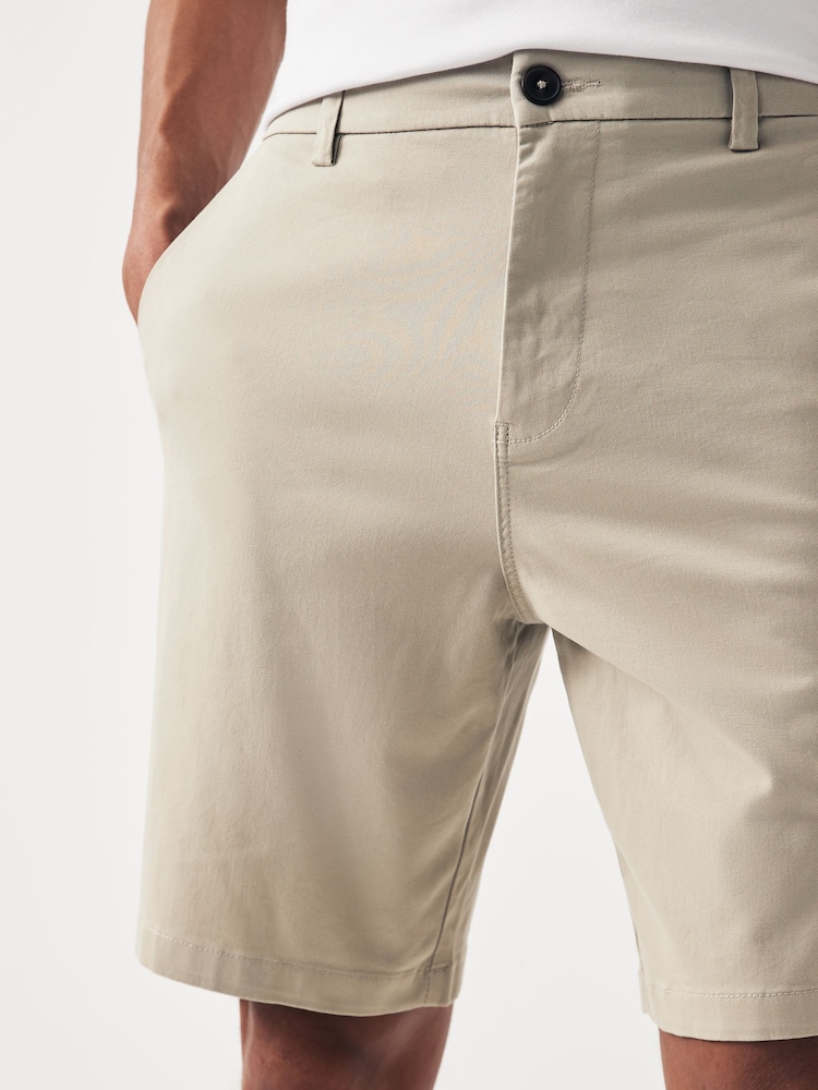 Pastelgeel - Slim Fit - Chinoshort met stretch - Image 4 of 9