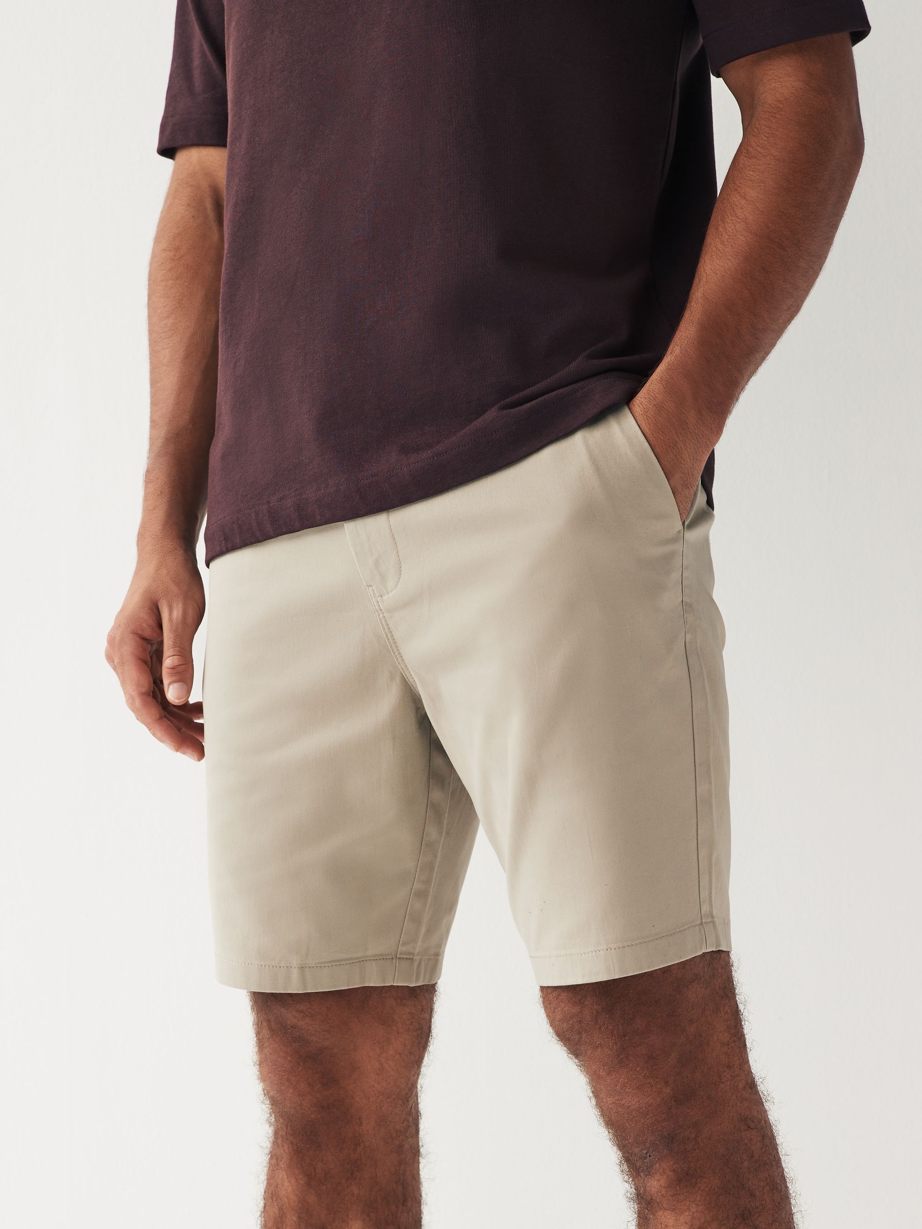 Buy Stone Straight Fit Stretch Chinos Shorts from the Next UK online shop