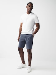 Mid Blue Slim Fit Stretch Chinos Shorts - Image 3 of 9