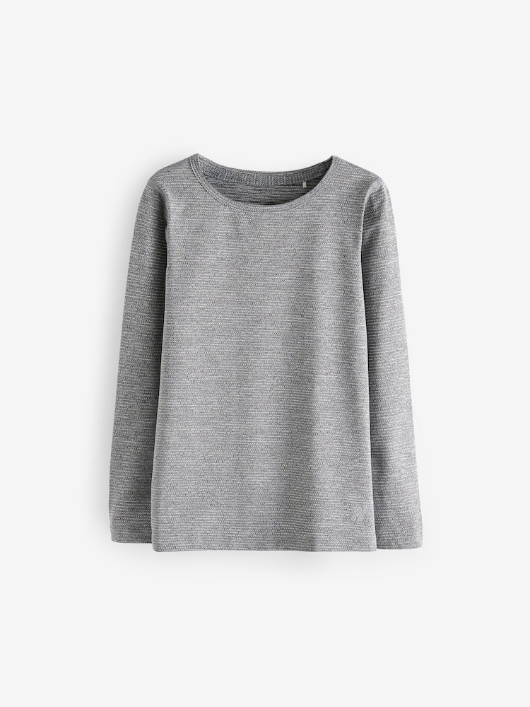 Grey Textured Base Layer Long Sleeve Top (3-16yrs) - Image 1 of 3