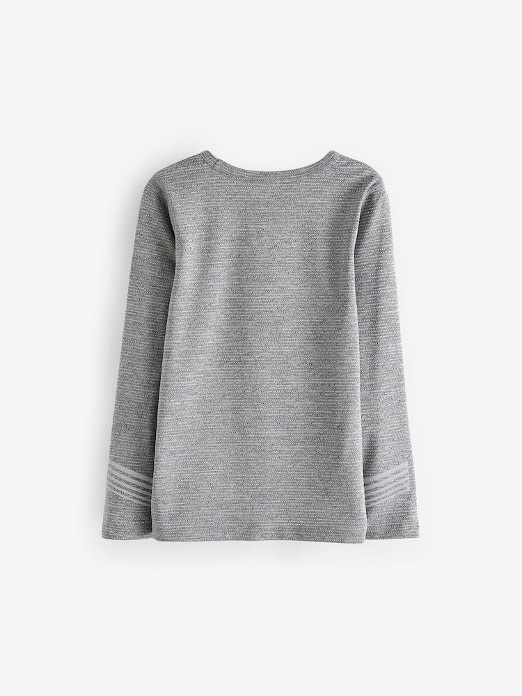 Grey Textured Base Layer Long Sleeve Top (3-16yrs) - Image 2 of 3