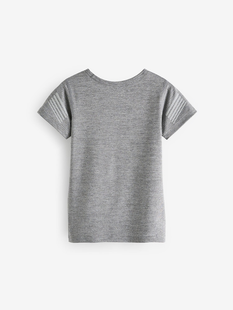 Grey Textured Base Layer Short Sleeve Top (3-16yrs) - Image 2 of 3