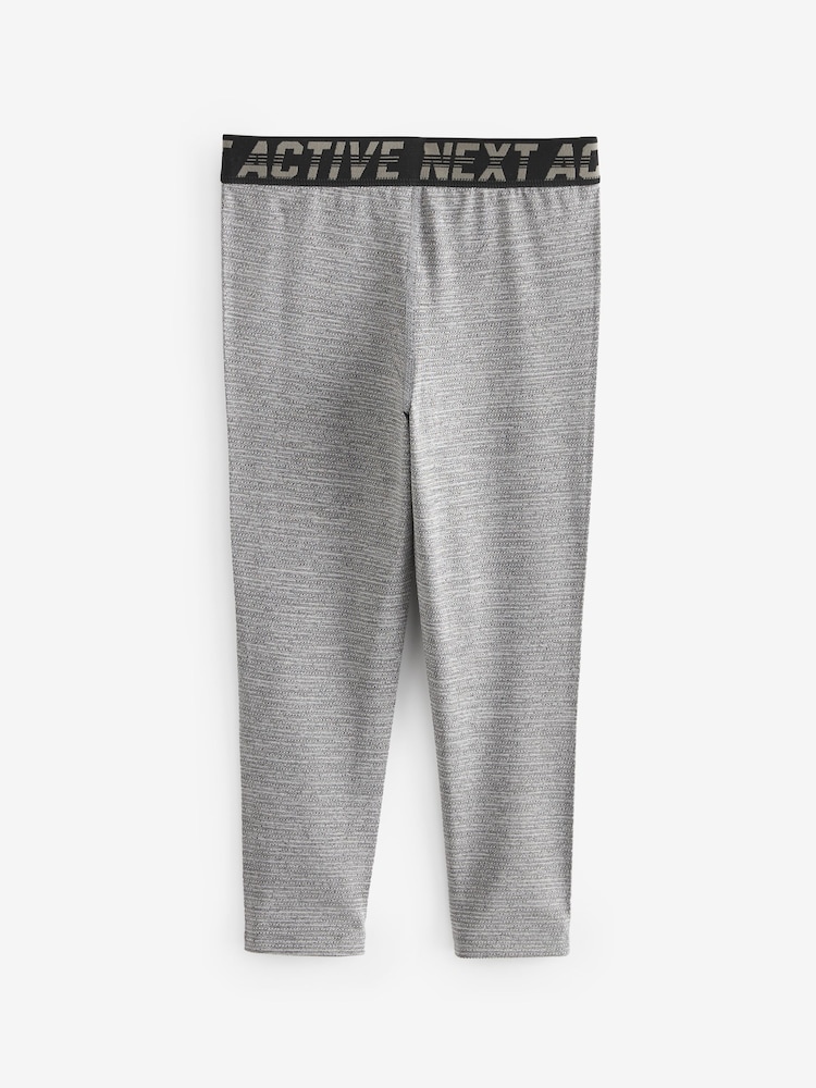 Grey Textured Base Layer Leggings (3-16yrs) - Image 2 of 3 Grey Textured Base Layer Leggings (3-16yrs) - Image 2 of 3
